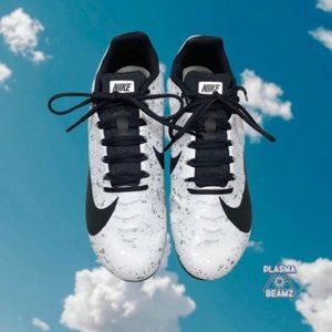 Nike Sprint Racing Cleats White Gray Silver Black 9.5